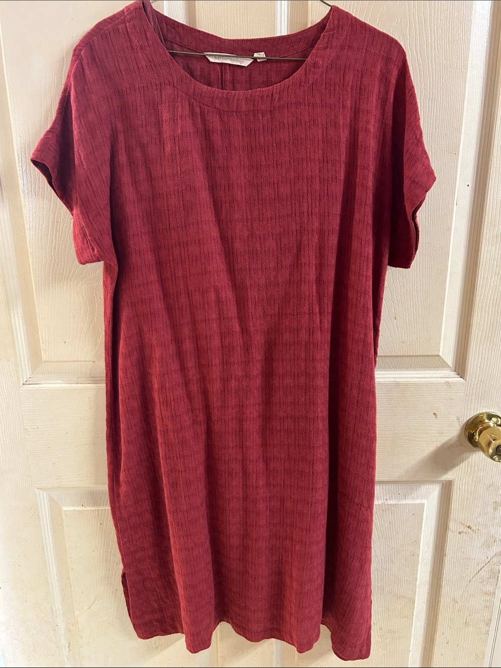 Soft Surroundings Brick Red Short Sleeve dress sz XS